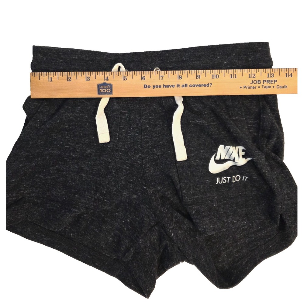 Nike Women Lounge Shorts XS Charcoal Heather Fleece Casual Drawstring Cozy Soft - Picture 3 of 7